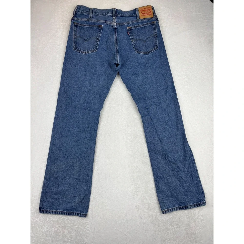 Levis 517 Mens 36x34 Bootcut Jeans Blue Denim Medium Grungy Wash Vintage Style